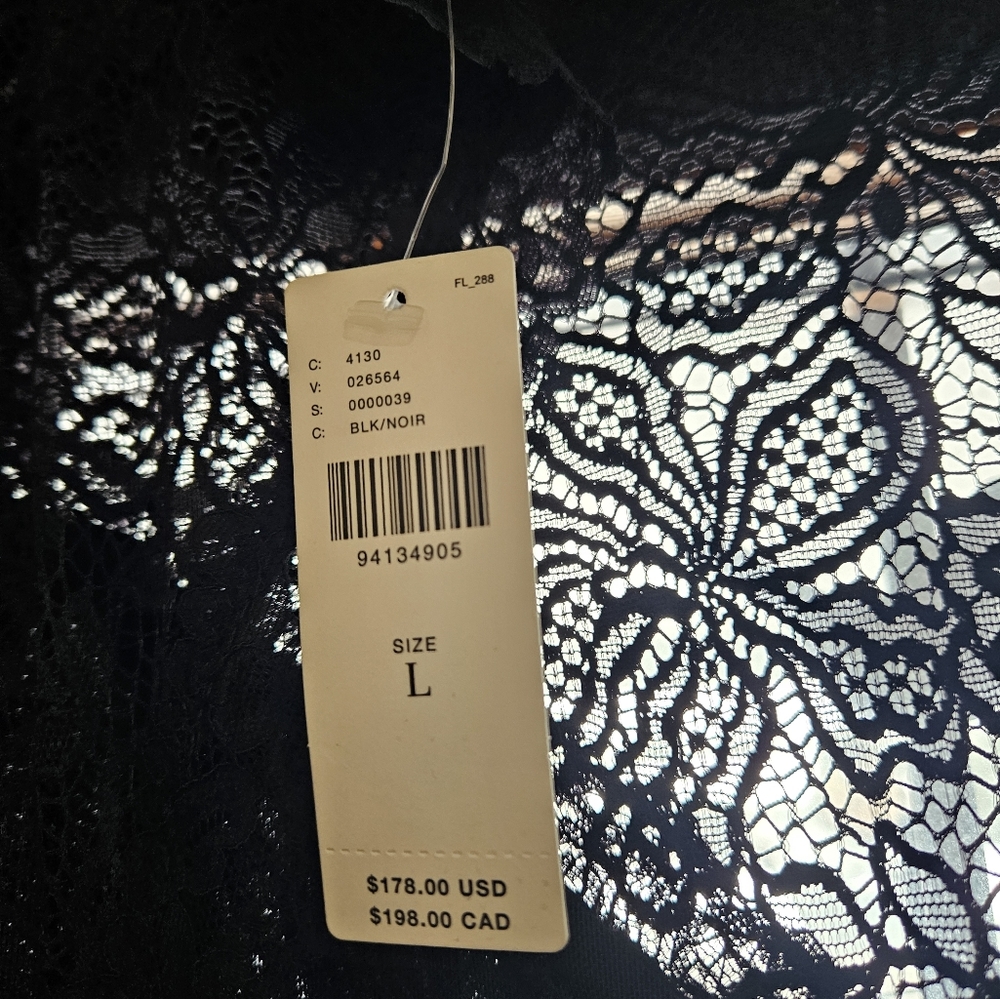 Nwt ANTHROPOLOGIE Elegant Black Lace Open-Back Dress- LARGE - Picture 11 of 14